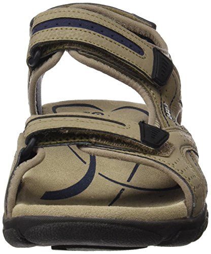 Geox UOMO Sandal Strada D, Sandalia con Pulsera para Hombre, Beige (Sand/Navy), 43 EU