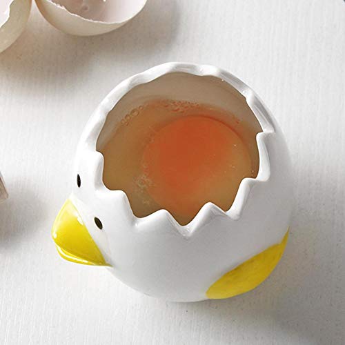 Getherad - Separador de huevos de gallina de huevo de cerámica para cocina, separador de yema de huevo blanco, utensilios de cocina para el hogar para niños ama de casa diversión