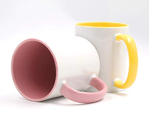 Getsingular Tazas Desayuno Personalizadas con el Interior y asa de Color | con Tus Fotos y Texto | Tazas impresión| Color: Negro