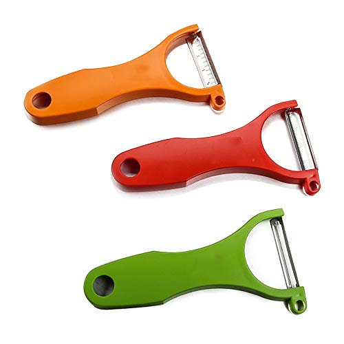 GGFHH Pelador, Magic Trio Pelador Set of 3 Multifuncionales Acero Inoxidable Pelador Pelador de Fruta y Verdura Peeler Set (Pelador)