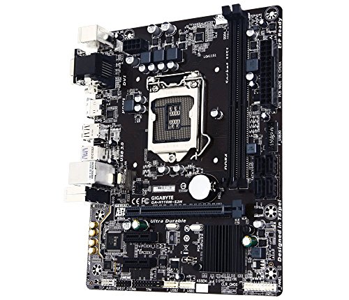 Gigabyte GA-H110M-S2H, Placa base (LGA 1151, DDR4 x 2, 2133 MHz, VGA, HDMI, DVI, M-ATX), Color negro