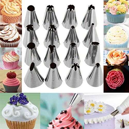 Global Brands Online 16 Unids Set Russian Piping Tips Multi-Forma Icing Npzzles Cake Decoration Top Accesorios de la Hornada