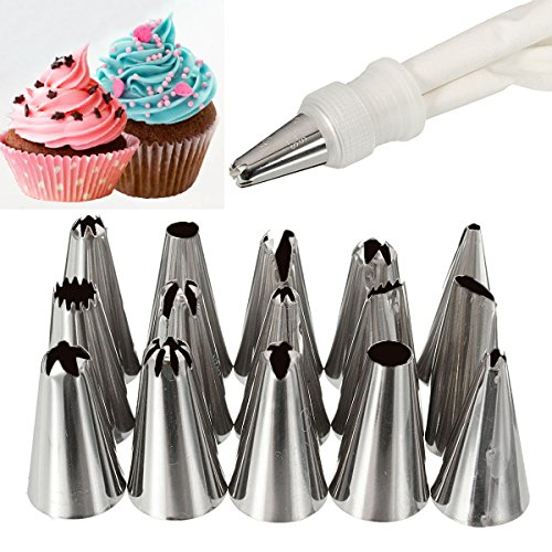 Global Brands Online 16 Unids Set Russian Piping Tips Multi-Forma Icing Npzzles Cake Decoration Top Accesorios de la Hornada