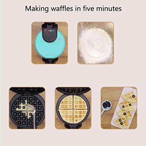 Gofrera Gofreras eléctricas,Waffle eléctrica del hogar Cafetera, cacerola antiadherente de huevo del acero inoxidable Wafflera, 180 grados de rotación del soplo Eggettes fabricante de pasteles for el