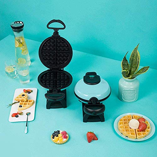 Gofrera Gofreras eléctricas,Waffle eléctrica del hogar Cafetera, cacerola antiadherente de huevo del acero inoxidable Wafflera, 180 grados de rotación del soplo Eggettes fabricante de pasteles for el