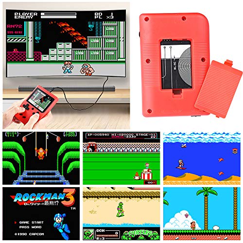 GOLDGE 2pcs Consola de Juegos Portátil para Niños, Consola Retro Juegos Clásicos Compatible con Salida de TV y Pantalla a Color de 3 Pulgadas con Batería Recargable Regalo de Cumpleaños