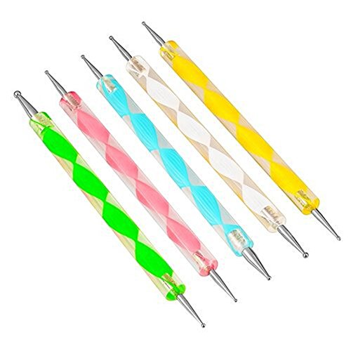 Goliton Nail Art Design Pintura Pening Detailing Pen de Bobeau Nail Art Manicura y pedicura decorar uñas decoración (5PCS)