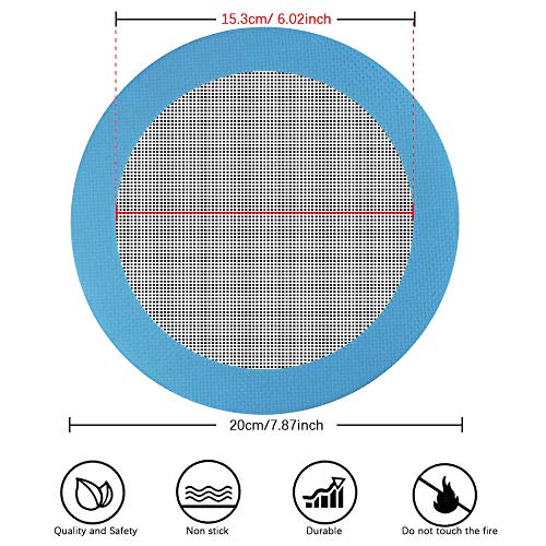 GOLRISEN Tapete de Silicona para Hornear, 2 unids Tapetes de Honeado, No Es Perforado, Láminas de Silicona con Fibra de Vidrio Ignífuga, para Hornear o Congelar, para Hacer Repostería y Pizzas(Azul)