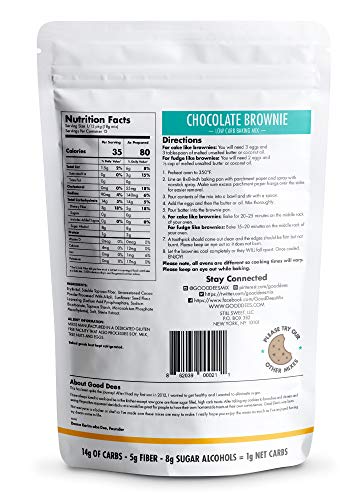 Good Dee's Cookie Mix Baja en carbohidratos, sin azúcar, gluten Brownie Mix libre de 7,5 oz