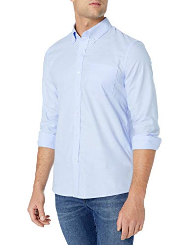 Goodthreads Slim-fit Long-Sleeve Stretch Oxford Shirt (All Hours) Camisa abotonada, azul claro, L