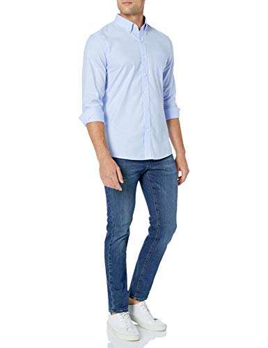 Goodthreads Slim-fit Long-Sleeve Stretch Oxford Shirt (All Hours) Camisa abotonada, azul claro, L