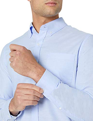 Goodthreads Slim-fit Long-Sleeve Stretch Oxford Shirt (All Hours) Camisa abotonada, azul claro, L