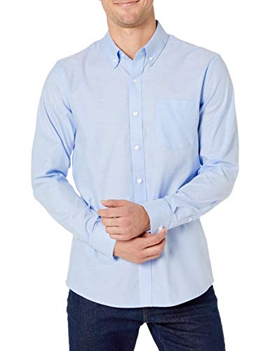 Goodthreads Standard-fit Long-Sleeve Stretch Oxford Shirt (All Hours) Camisa abotonada, azul claro, M