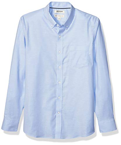 Goodthreads Standard-fit Long-Sleeve Stretch Oxford Shirt (All Hours) Camisa abotonada, azul claro, M