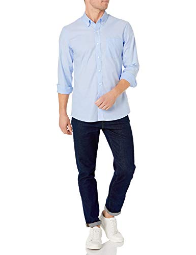 Goodthreads Standard-fit Long-Sleeve Stretch Oxford Shirt (All Hours) Camisa abotonada, azul claro, M