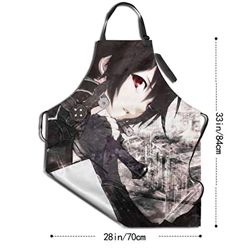 GOOMEMOO Sword Art Online - Delantales impermeables para mujer y hombre, cocina, jardín, hornear, delantal de cocina con 2 bolsillos