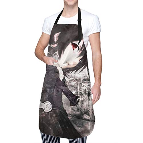 GOOMEMOO Sword Art Online - Delantales impermeables para mujer y hombre, cocina, jardín, hornear, delantal de cocina con 2 bolsillos