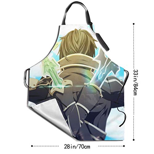 GOOMEMOO Sword Art Online - Delantales impermeables para mujer y hombre, cocina, jardín, hornear, delantal de cocina con 2 bolsillos