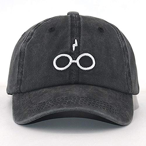 Gorra de Beisbol Algodón Lavado Gorra De Béisbol 3D Hueso Bordado Gafas Moda Papá Sombrero Hip Hop Snapback Sombreros Casual Gorras Deportivas Unisex Negro