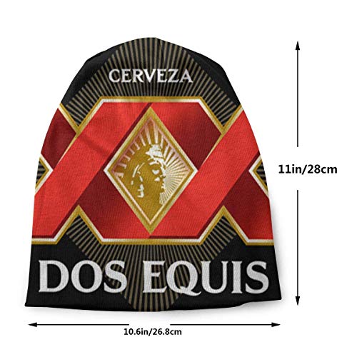 Gorro cálido y suave para hombre adulto Jersey con gorro Logotipo de Dos Equis Gorro de punto duradero para hombres y mujeres Negro