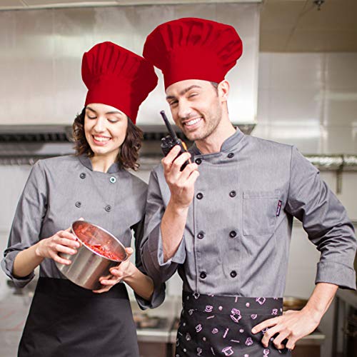 gorro de chef ajustable para adultos con elástico para cocinar, cocinar, cocinar, gorro de chef rosso