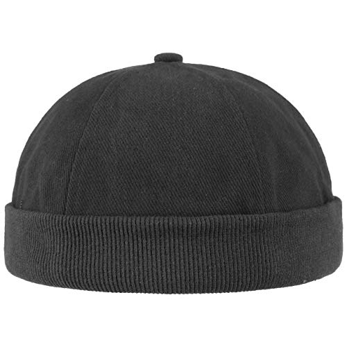 Gorro Docker de Algodón de Hombre | Gorros de algodón 100%| Docker de Talla única (54-61 cm) | con Cierre de Velcro | Gorros portuarios de Negro| para Llevar Durante Todo el año