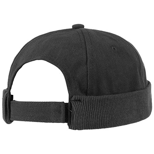 Gorro Docker de Algodón de Hombre | Gorros de algodón 100%| Docker de Talla única (54-61 cm) | con Cierre de Velcro | Gorros portuarios de Negro| para Llevar Durante Todo el año