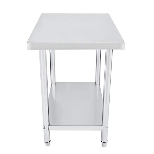 GOTOTOP Mesa Auxiliar de Cocina de Acero Inoxidable Plataforma Mesa de Operaciones Banco de Trabajo Mesa de Cocina 0.6mm