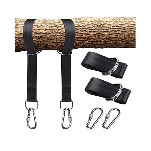 gotyou Hamaca Correas árbol Colgante, Cuerdas Multifunciones Suspensión,Carga máxima 800KG,Negro de 150cm*5cm,para Hamacas，Columpios, Enviar Bolsa De Almacenamiento.