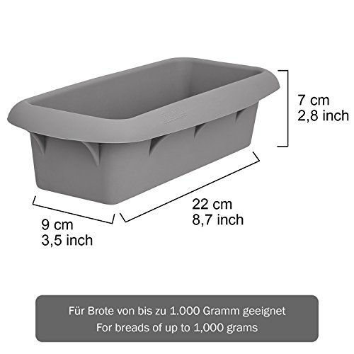 GOURMEO molde de horno de silicona, aprox. 29 cm de largo, para panes/pasteles hasta 1 kg | molde flexible para pan, molde para tartas, molde para hornear, molde rectangular, antiadherente