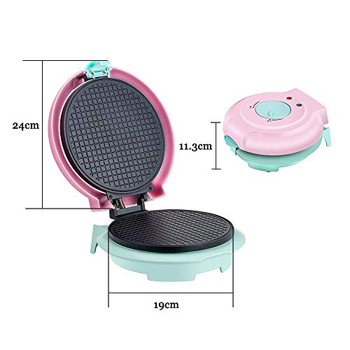 GOYOO Waffle Cone Maker Incluye Rodillo Moldeador y máquina de Cono de Helado casero, Rosa,Rosado