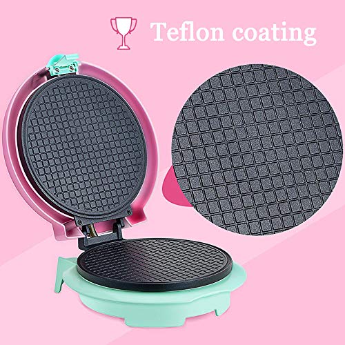 GOYOO Waffle Cone Maker Incluye Rodillo Moldeador y máquina de Cono de Helado casero, Rosa,Rosado