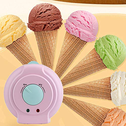 GOYOO Waffle Cone Maker Incluye Rodillo Moldeador y máquina de Cono de Helado casero, Rosa,Rosado