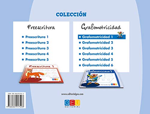 Grafomotricidad 1/ Editorial Geu/ Educación Infantil/ Mejora del manejo Del lápiz y La Escritura/ Recomendado para trabajar en Casa O El Aula (Niños de 3 a 5 años)