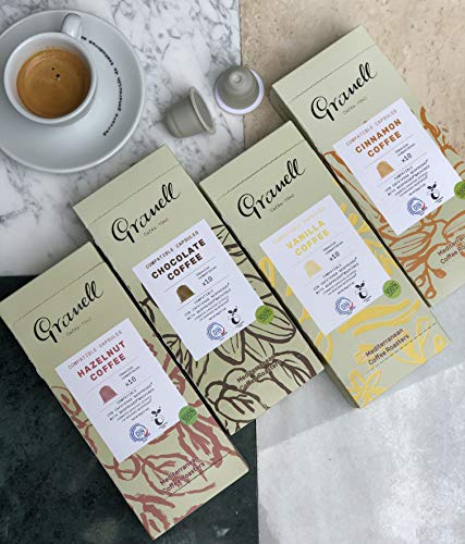 Granell Cafes-1940 Granell - Aromas - Espresso Avellana | Capsulas Compatibles Nespresso 100% Café Arabica - 10 Cápsulas De Café Compostables 50 g