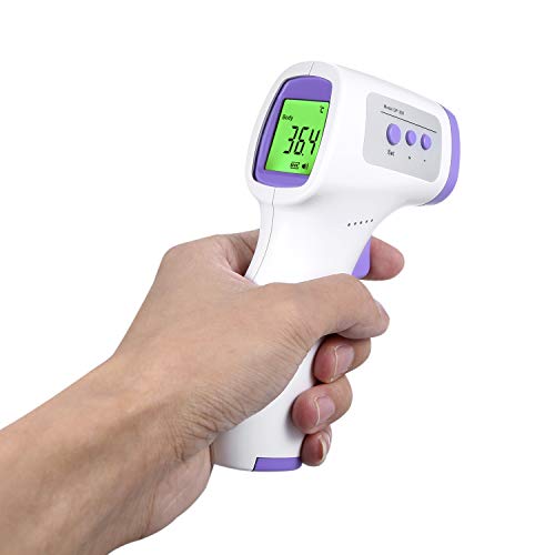 Grborn Termómetro infrarojo Termómetro Digital infrarrojo para el Cuerpo de Temperatura de la Frente del oído sin Contacto de Alta precisión con Pantalla LED para bebés y Adultos