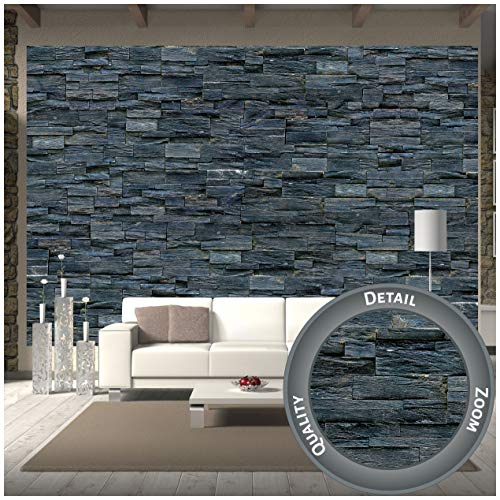 GREAT ART Mural De Pared – Pared De Piedra Negra – Mural De Piedra Pared Natural Decorativo De Diseño Industrial Recubrimiento De Paredes Motivo Foto Tapiz Y Decoración (336 x 238 cm)