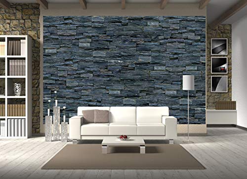 GREAT ART Mural De Pared – Pared De Piedra Negra – Mural De Piedra Pared Natural Decorativo De Diseño Industrial Recubrimiento De Paredes Motivo Foto Tapiz Y Decoración (336 x 238 cm)