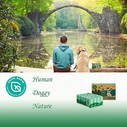 Green Maker Biodegradables Caca Perro Bolsas 360 Excrementos Perros Bolsas 30% más Grueso Que Otros Hecho de Almidón de Maíz con DIN CERTCO Certificación (Negro)