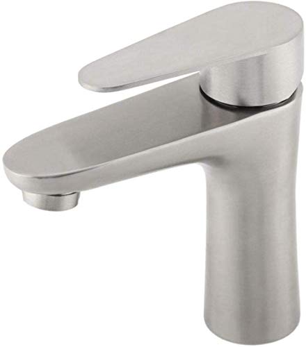 Grifo de acero inoxidable grifo del lavabo del baño fregadero de un solo orificio de un solo grifo grifo de agua fría y caliente contenedor de baño venta caliente