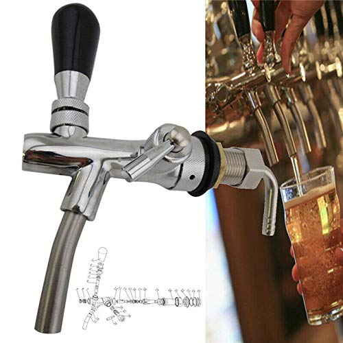 Grifo de barril del vino y la cerveza o de la madera, grifo ajustable con rosca G5/8, para bares, hoteles, restaurantes y hogares, 160 x 170 mm (longitud x altura)