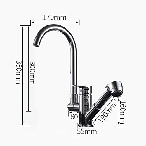 Grifo de cocina delante de la ventana, pistola retráctil de acero inoxidable 304, grifo plegable para ventana interior