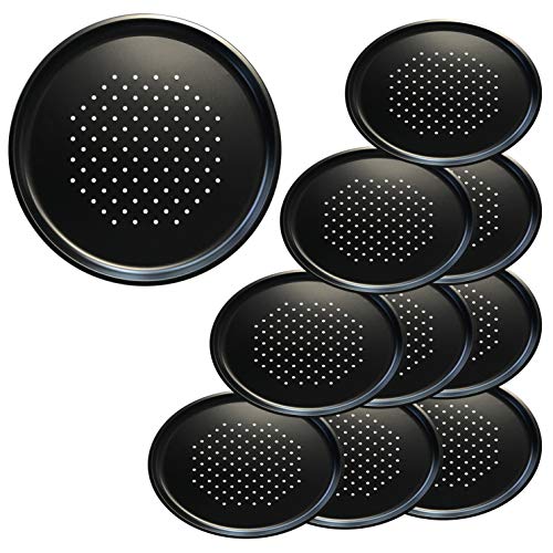 Grizzly Set de 10 Bandejas para Pizza - Moldes de pizza perforados para horno - 30 cm - antiadherente