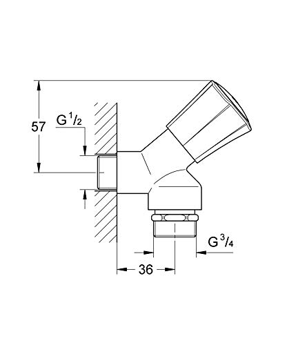 Grohe Costa L - Grifo para lavadora 1/2", color cromo (Ref.30008001)