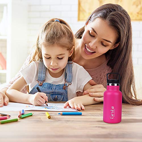 Grsta Botella Agua Acero Inoxidable - Termo para Agua Fria 750ml/Verde Oscuro Botella Termica sin BPA Aislamiento de Vacío de Doble Pared Reutilizable para Niños, Colegio, Sport, Familia