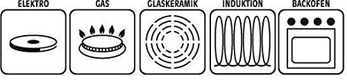 GSW 860956 - Set de Wok, con Tapa de Cristal, 5 Piezas, 6,2 L, 32 cm, Hierro Fundido, Color Negro