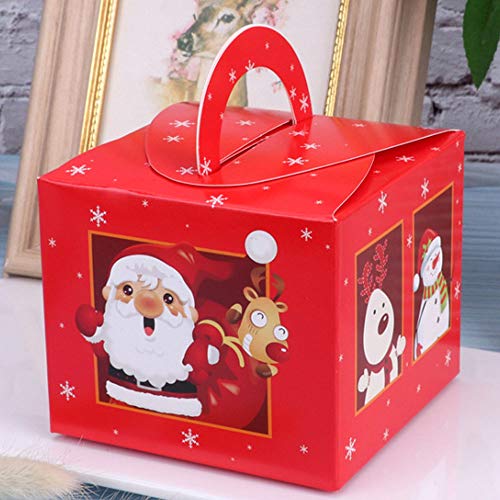 Gsyamh Embalaje De Galletas Christmas Cajas De Cupcakes Navideños Cajas De Golosinas Decorativas Navideñas Cajas De Regalo De Dulces para Cupcakes Adecuado para Bocadillos Navideños Amigos-20 Piezas