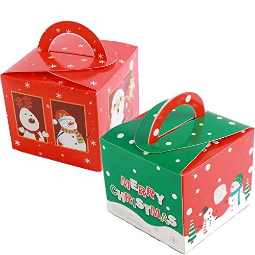 Gsyamh Embalaje De Galletas Christmas Cajas De Cupcakes Navideños Cajas De Golosinas Decorativas Navideñas Cajas De Regalo De Dulces para Cupcakes Adecuado para Bocadillos Navideños Amigos-20 Piezas