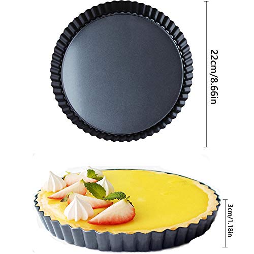 Gsyamh Lata De Quiche Antiadherente Tarta De Tarta De Fondo Suelto Extraíble Lata De Quiche Sartén Antiadherente para Tarta De Quiche Adecuado para Hacer Magdalenas, Pizza, Etc.En Casa, Pastelerías