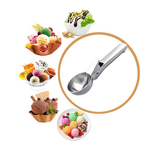 Gsyamh Pala para Helado Profesional Cuchara Helado Acero Duradera Utensilio Cocina Antiadherente Helado Adecuado para Helados Esféricos Hechos Mano Frutas Restaurantes Familiares Práctico Conveniente